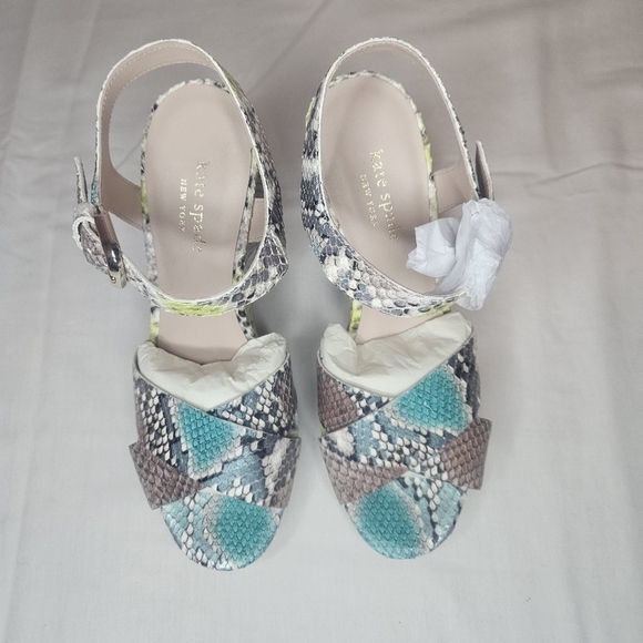 Kate Spade Grace Platform Sandals Lemon Sorbet NIB Retail $228 Sold Out - Picture 7 of 14